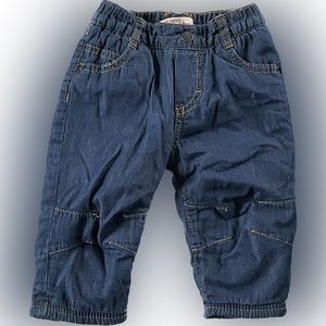 Du pareil Lined Blue Jeans w Letter Character Detail on Back 9 Months